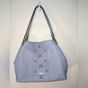 Micheal Kors Leighton Leather Tote Light blue color.